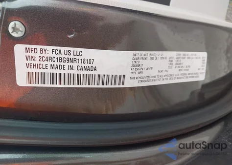 2022 Chrysler Pacifica Touring L from USA, damaged, VIN 2C4RC1BG9NR118107